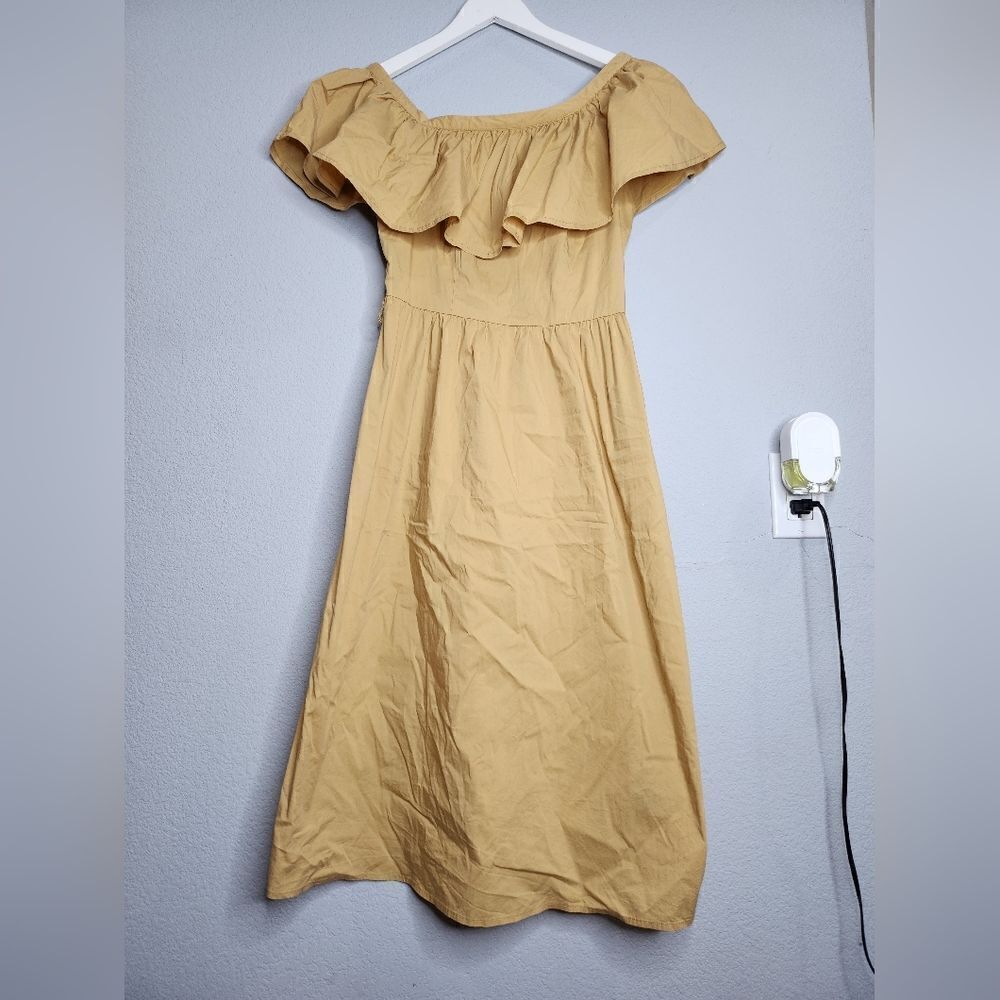 Who what wear off‎ the shoulder khaki dress